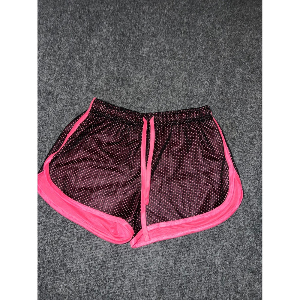 Zone Pro Womens Mesh Athletic Shorts Black Neon Pink Running Gym Size M